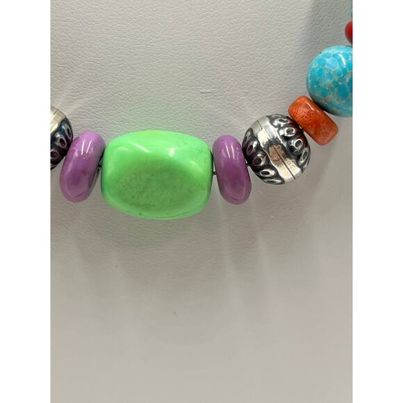 American West Jewelry by Carolyn Pollack Multi Gemstone Beaded Sterling Necklace - Picture 15 of 15